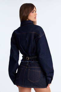 Custom Ladies <b>Denim</b> Jacket Woven Eco-Friendly Breathable Reversible Classic Casual <b>Stretch</b> Long Sleeve Turn-Down Autumn Washed - Product Image 5