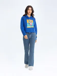 เสื้อสเวตเชิ้ตมีฮู้ดสีน้ำเงินพิมพ์ลายการ์ตูน แขนปกติ ผ้าเฟรนช์เทอร์รี่ ใส่ได้ทั้งชายและหญิง สไตล์ลำลอง สำหรับฤดูใบไม้ร่วง - Product Image 3