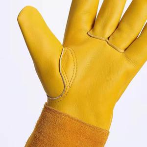 Gants de travail en cuir de chèvre souple pour hommes, en peau de vache, pour soudure TIG à l'arc et à l'argon, de sécurité - Product Image 3