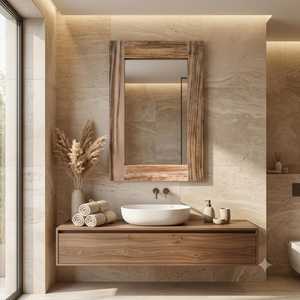 Rustic Solid Wooden Frame Wall <b>Mirror</b> Decorative Handcrafted Timber Framing Vanity Accent <b>Mirror</b> for Home Living Room Hotel Deco - Product Image 6