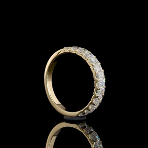 Anillo de Compromiso y Boda con Diamante Cultivado en Laboratorio, Corte Esmeralda, Estilo Vintage, Engaste de Garras, Oro 10K/14K/18K y Plata 925/935 con Baño de Rodio - Product Image 4