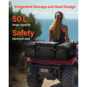 Borsa portaoggetti posteriore per ATV da 50 litri con cuscino in spugna e portabottiglie (tessuto Oxford 600D) - Product Image 2