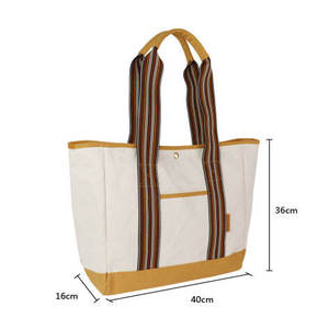 Bolsos Tote Innovadores para Mujer, Otoño, Cierre Abierto y Bordado Plano, Estilo Vintage, Rayado, Verano/Invierno - Product Image 4