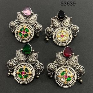 Pendientes de tuerca de gota de agua de aleación chapada en plata alemana de estudio de moda OM al por mayor Ghungroo colgante ligero multifunción para - Product Image 6