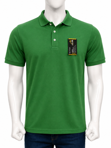 Chemise décontractée pour homme à manches courtes bleu clair avec logo imprimé sur le devant, en jersey de polyester respirant avec poche - Product Image 6