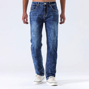 Jeans de Mezclilla para Hombre, Corte Recto, Lavado a la Piedra, Algodón de Peso Medio, Corte Casual, para Otoño - Product Image 2