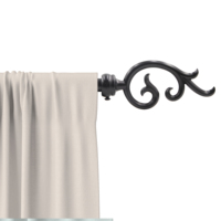 Ensemble de tringles à rideaux modernes avec embouts décoratifs et supports muraux, longueur personnalisable pour la décoration des fenêtres