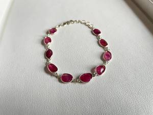 Pink Tourmaline <b>Bracelet</b> 925 Sterling <b>Silver</b> Natural Gemstone Jewelry For Women Elegant Minimal Gift <b>Bracelet</b> - Product Image 1