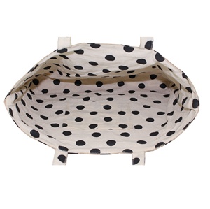 Sac fourre-tout réversible en coton et jute à pois, fait main, design tendance, pour filles et adolescentes - Product Image 6