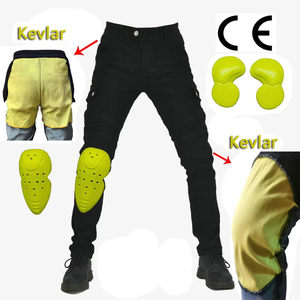 Jean de moto décontracté avec doublure en Kevlar, léger et renforcé aux zones d'impact, taille mi-haute - pour le sport - Product Image 1