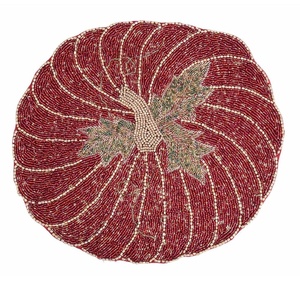 Placa de cargador con cuentas de 2 piezas de alta calidad y juego de manteles individuales cuentas de vidrio para boda Navidad eventos especiales decoración del hogar - Product Image 2