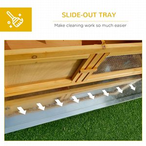 Sturdy Fir Wood <b>Rabbit</b> Hutch Openable Waterproof Roof with No Leak Tray Indoor Outdoor Yellow Green Bunny <b>Cage</b> for Small Animals - Product Image 5
