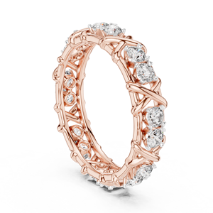 Conjunto de Anillos de Diamantes Cultivados en Laboratorio Clásicos, Oro Rosa Sólido de 18 Quilates, para Compromiso, Fiestas, San Valentín, Eventos Glamurosos, Uso Diario, para Mujer - Product Image 1