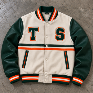 <b>Track</b> Stuff Custom <b>Mens</b> Varsity Letterman <b>Jacket</b> Wool Cotton Stand Collar Custom Embroidered Logo Front Streetwear Winter - Product Image 4