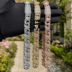 สร้อยคอเพชรหรูหราแบบ Flower Link, สร้อยคอเพชรเทนนิสสั่งทำพิเศษจากเพชรที่เพาะเลี้ยงในห้องปฏิบัติการ ทอง 14k/18k, เครื่องประดับสไตล์ฮิปฮอป - Product Image 3