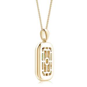 Colgante de Joyería Fina Hecho a Mano con Piedra Preciosa Natural de Alta Calidad, Oro Puro de 14K/18K, Esmeralda con Corte Esmeralda, Colgante para Hombre con Cadena - Product Image 3