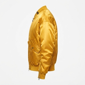 Blouson Bomber Rétro Homme en Polyester/Coton, Réversible Double Face, Col Montant, Coupe-Vent, Doublure Polaire, Hiver, Logo Frontal, Décontracté - Product Image 4
