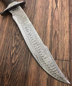 มีดล่าสัตว์เหล็กดามัสกัสแบบสั่งทำพิเศษ |   มีดปลายแหลมแบบมีด้ามจับไม้  ด้ามจับแบบเต็มด้าม  เครื่องมือสำหรับกิจกรรมกลางแจ้ง คุณภาพราคาประหยัด - Product Image 2