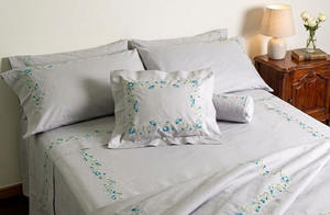 Parures de lit en coton 100 % personnalisées en gros, brodées motif floral/à pois, pour hôtels, maisons et mariages, 250 fils/pouce, lavables en machine - Product Image 4