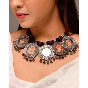 Collar con Pintura de Ganesha en Plata Meera Jaipur, Accesorio de Moda - Product Image 2