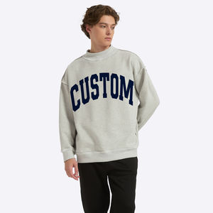 Sudadera con cuello simulado reversible vintage unisex con logotipo personalizado, fabricada en algodón, estilo oversize. - Product Image 3