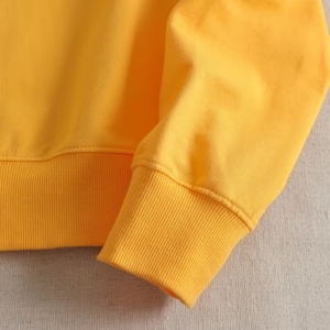 Sweat-shirt à capuche pour femme en coton 100% de qualité supérieure, coupe longue à épaules tombantes, en molleton bouclette à col rond - Product Image 6