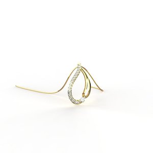 Yellow Gold Diamond Pendant Pear Cut Minimalist Women's Jewelry Everyday Wear - Product Image 1