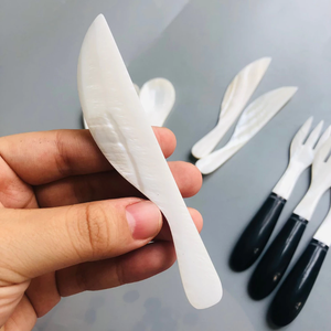 Ensemble de cuillères en coquillages de luxe faites à la main, ustensiles pour caviar et desserts, manche court, écologiques, cuillère à thé de 10 ml, cadeau d'affaires - Product Image 3