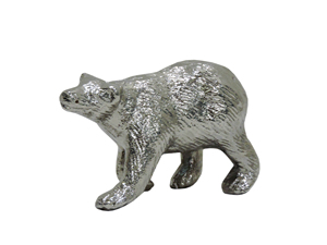 Figura Decorativa de Oso Polar Hecha a Mano en Aluminio Plateado, Duradera, para Mesa, Ideal para Aniversarios - Product Image 3