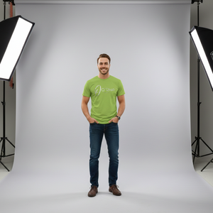 Camiseta de manga corta para hombre, color verde lima, de tela de primera calidad, con OEM, muy vendida. - Product Image 3