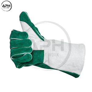 Gants de travail APH SPORTS à manches longues et doigts entiers, paume renforcée, pouce renforcé, robustes, pour atelier industriel, en cuir de vachette de qualité supérieure, pour le soudage - Product Image 2