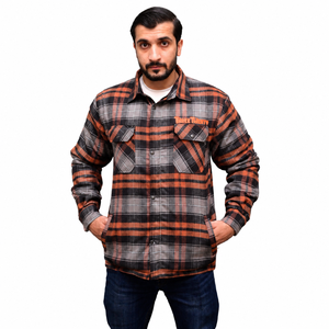 Mens Heavyweight Plaid Shirt <b>Jacket</b> Warm <b>Flannel</b> Shacket Casual Outdoor Three Twenty Men's Plaid <b>Flannel</b> Shirt with Low Price - Product Image 1