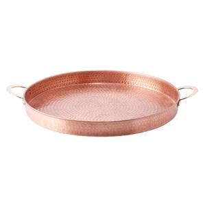 Bandeja de Servir Redonda de Metal de Diseño Clásico, Utensilio de Cocina Metálico, Bandeja Decorativa para Alimentos, Bandejas de Servir de Metal Plateado para Bodas - Product Image 5