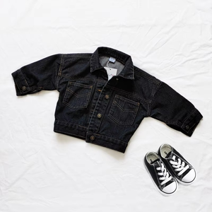 En gros Veste en jean déchirée à col montant et motif écossais 100% Polyester Coupe ample Standard pour tout-petits, filles, garçons, enfants et bébés - Product Image 1