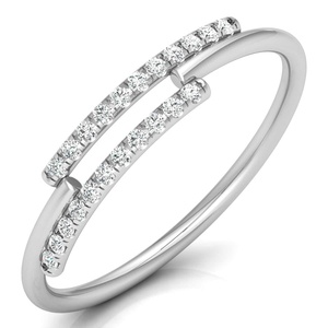 Anillo de diamante único, ajuste de pavé, banda de media eternidad, corte redondo, hecho en laboratorio, anillo ligero, joyería chapada en oro amarillo para mujer - Product Image 3