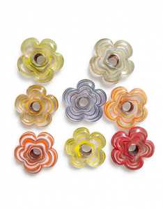 Cuentas de Vidrio Millefiori Onduladas con Diseño de Flores y Estrellas, Coloridas, Venta al Por Mayor, Lote a Granel - Product Image 1