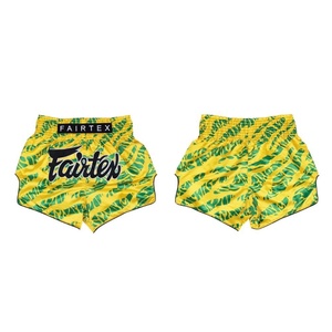 Pantalones Cortos Deportivos de Muay Thai para Hombre Fair Tex, Venta al Por Mayor RTS, Diseño Amarillo y Verde, Satinados, de Secado Rápido, Cintura Elástica - Product Image 2