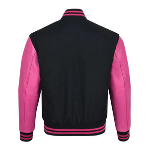 Chaqueta Universitaria de Alta Calidad con Logotipo Personalizado para Hombre, Chaqueta de Invierno Estilo Letterman con Mangas de Cuero de Color Sólido y Tallas Grandes - Product Image 6