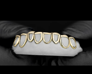 Grillz Dentales de Oro Sólido de 24K, Estilo Hiphop, Joyería Corporal para Uso Diario, Grillz Unisex, Accesorios de Moda - Product Image 1