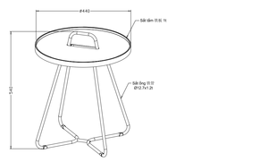 Minimalist Round Metal Side <b>Table</b> with Handle <b>Portable</b> Modern Living Room Furniture Waterproof Lumetal KTS-230307-01 - Product Image 3