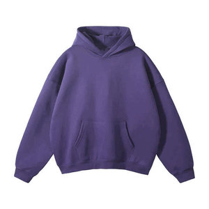 Sudadera con Capucha Gris para Hombre, Corte Holgado, Informal, Tejida, con Bolsillo Delantero, 100% Algodón Felpa, Color Sólido - Product Image 6