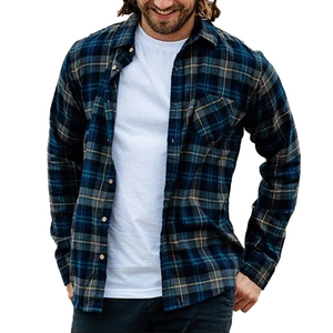 Venta Directa de Fábrica, Camisa de Franela Personalizada para Hombre con Patrón y Logotipo Personalizados - Product Image 1