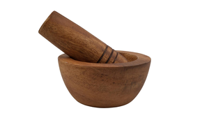 Mortier et pilon en bois faits à la main |   Moulin à épices et herbes en bois naturel |   Bol à écraser pour la cuisine |   Vente en gros - Product Image 4