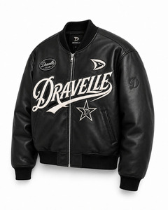 Wholesale Men Genuine <b>Leather</b> Bomber <b>Jacket</b> Custom Design OEM Private Label Fashion <b>Jacket</b> - Product Image 2