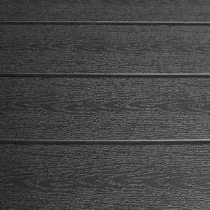 Set da pranzo da esterno da 7 pezzi Set da giardino nero in alluminio e WPC - Product Image 3