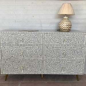 ILAHI's Bone Inlay <b>Drawer</b> Modern Design Agate Detailing <b>Storage</b> Portable Home Furniture - Product Image 1
