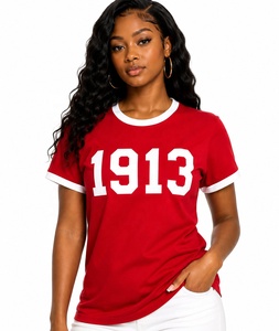 เสื้อยืดคอกลมลายตัวอักษรกรีก DST 1913  แบบริงเกอร์  สำหรับพี่น้องสตรีนักศึกษาสมาคมเดลต้า/ซิกมา  รุ่นเทต้า  ผ้าฝ้าย - Product Image 1
