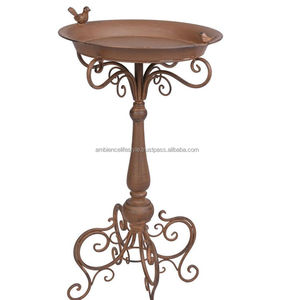 Bain d'oiseaux en métal de qualité supérieure pour jardin et pelouse, rehaussant la beauté, attirant les oiseaux, avec une structure robuste et une finition résistante aux intempéries. - Product Image 2