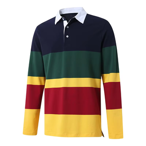 Jersey de Rugby Tejido con Hilo Teñido Personalizado, Peso Pesado 350gsm, Algodón CVC, Rayas, Manga Larga, Camiseta de Rugby, Suéter de Rugby - Product Image 4