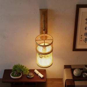 Lampes murales en bambou faites à la main de luxe pour la maison, le bureau, l'hôtel, le restaurant, décoration intérieure, éclairage ambiant chaleureux - Product Image 5